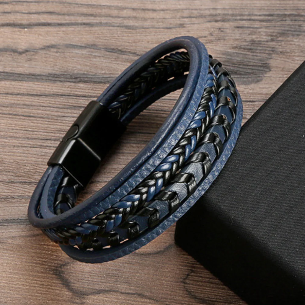 Cruz - Pulsera de cuero para hombres – robusta, elegante y atemporal - Imagen 4