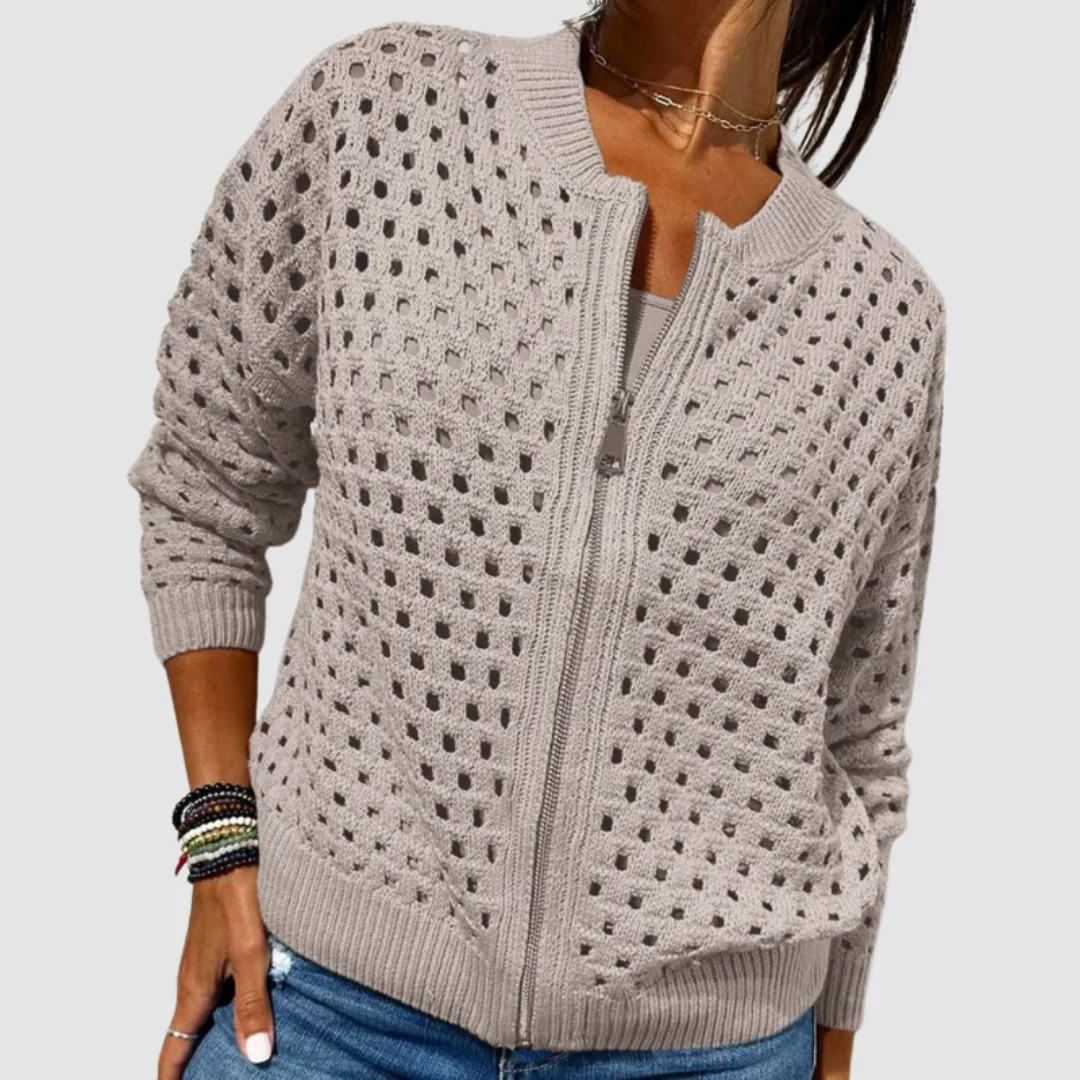 Desiré | Cárdigan de punto premium con cremallera para Mujer - Imagen 5