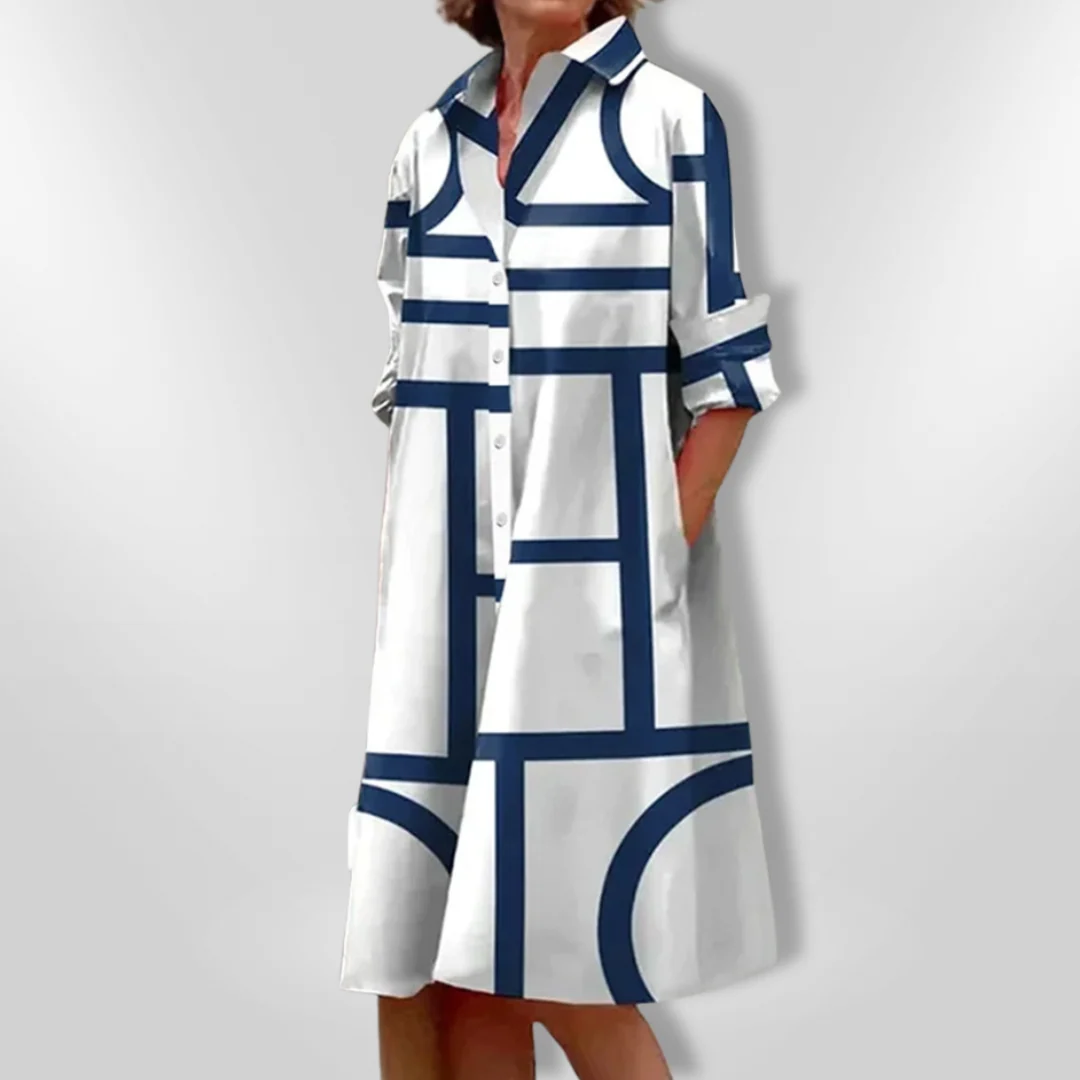 Helena | Vestido midi con estampado geométrico para Mujer - Imagen 4