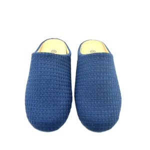 Zapatillas de casa para mujer abierta en cuadros con suela antideslizante