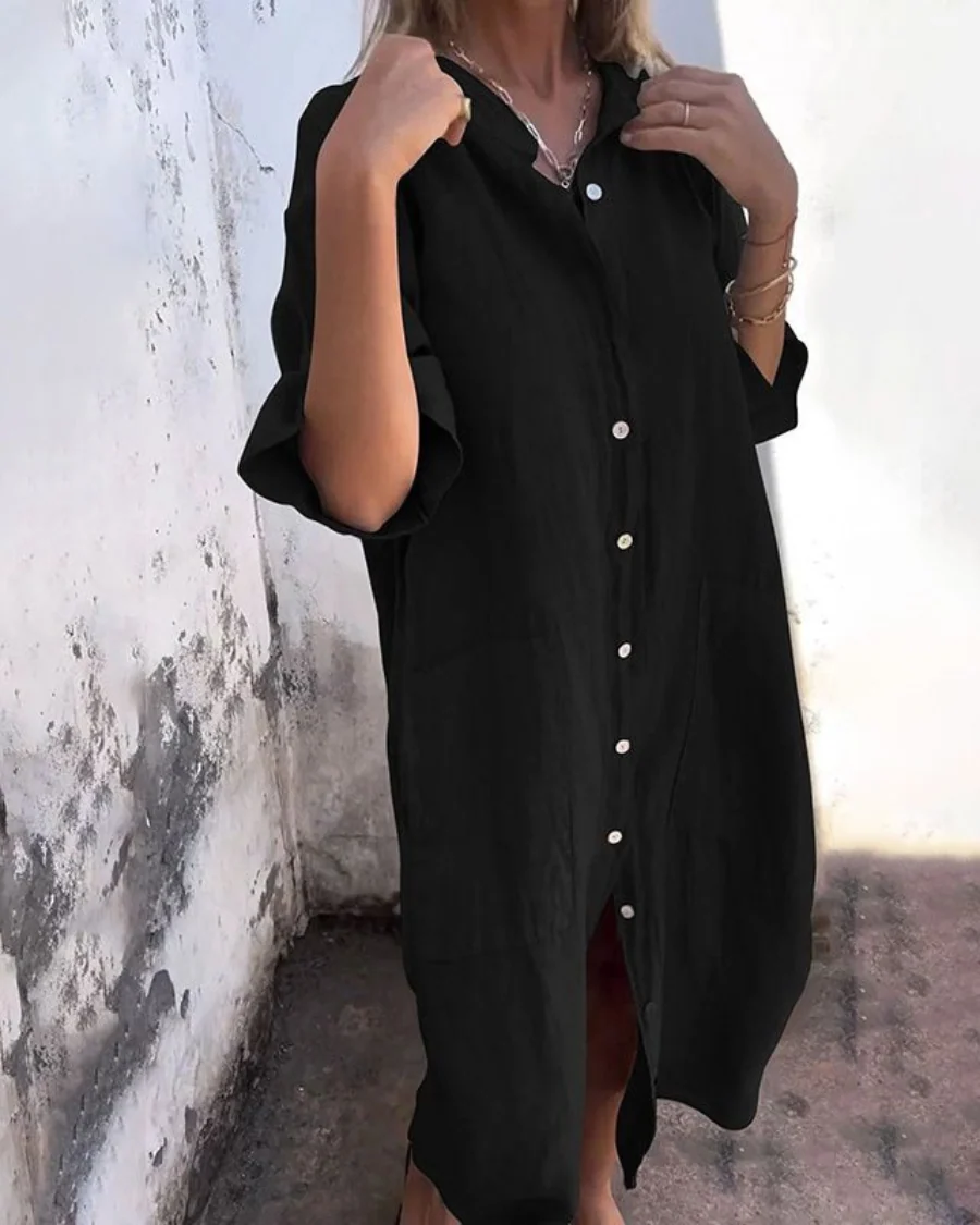 Melanie™ | Vestido camisero informal hasta los tobillos - Imagen 6