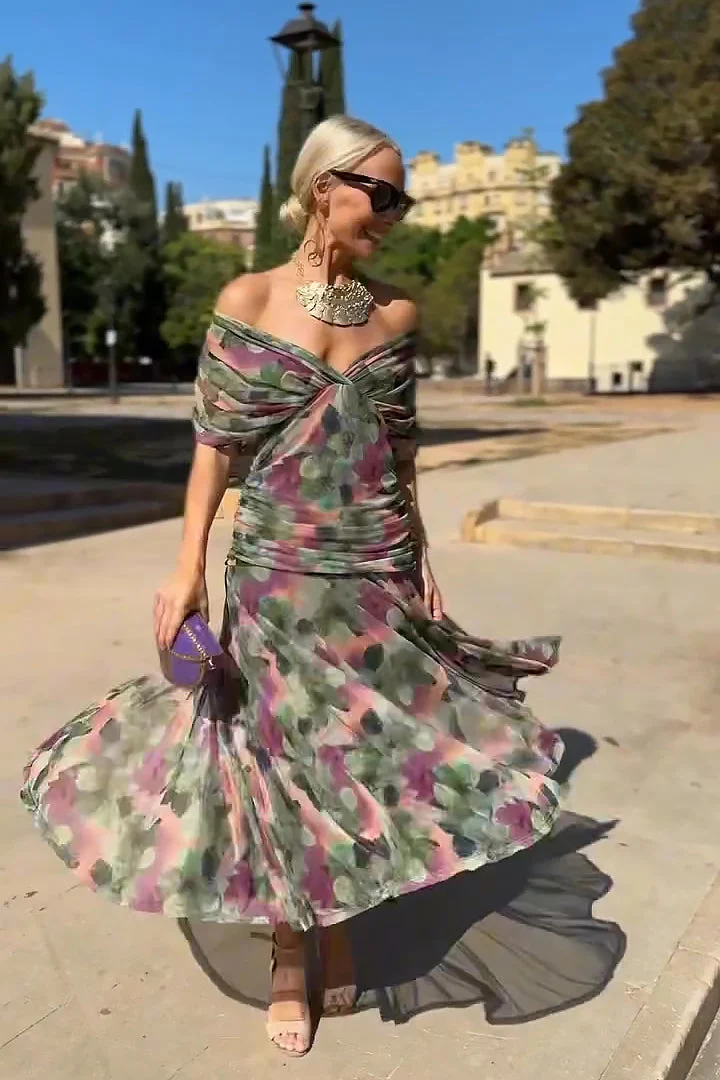 ALMA - VESTIDO LARGO CON CUELLO EN V PARA MUJER - Imagen 3