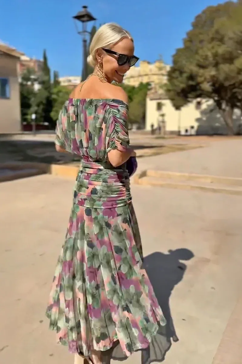 ALMA - VESTIDO LARGO CON CUELLO EN V PARA MUJER - Imagen 5