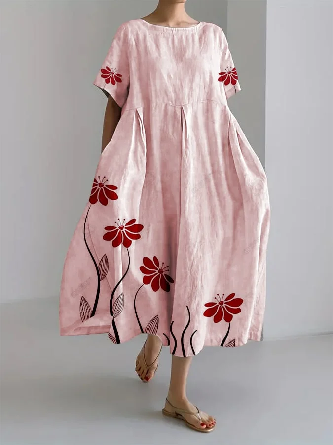 Riza - Vestido holgado con estampado botánico - Imagen 2