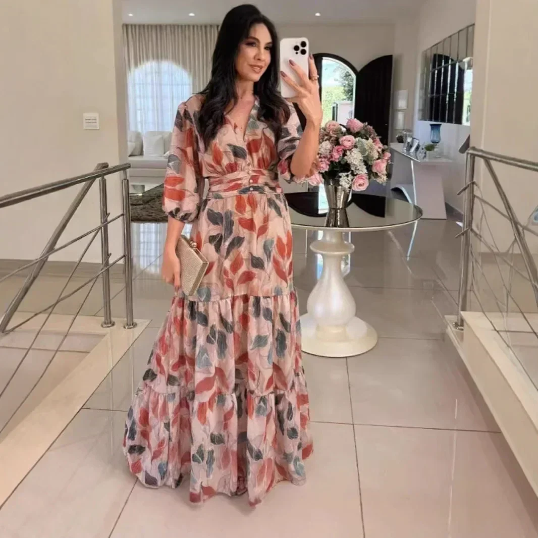 CLAUDIA | Vestido largo floral de corte cómodo para días elegantes - Imagen 2