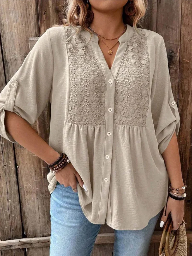 Noor – Blusa con escote en V y botones para Mujer - Imagen 2