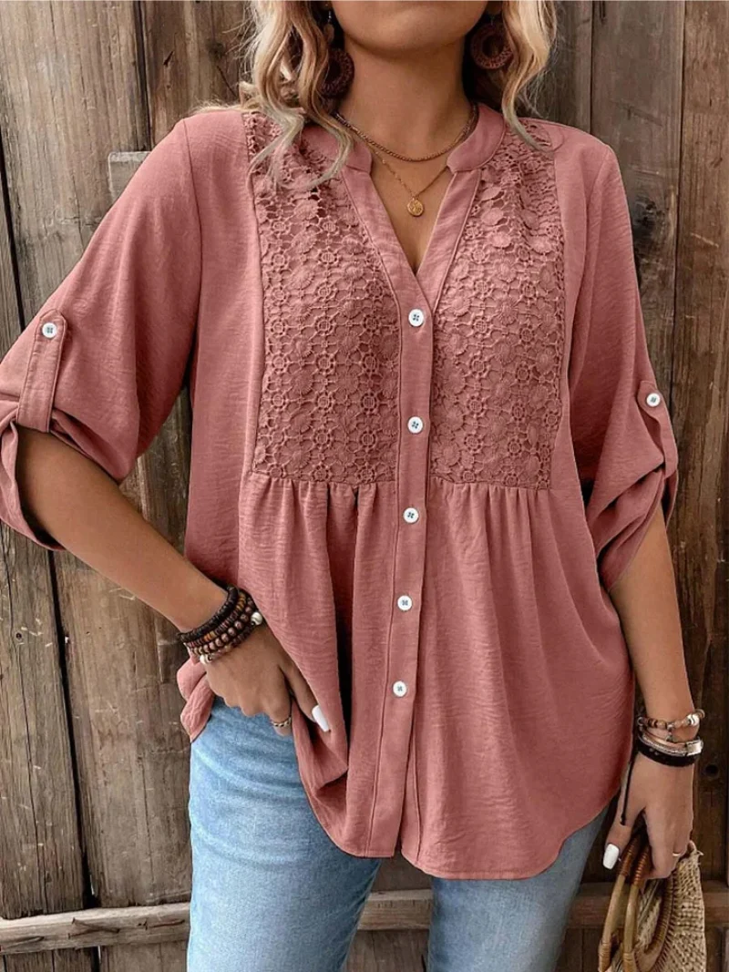 Noor – Blusa con escote en V y botones para Mujer - Imagen 3
