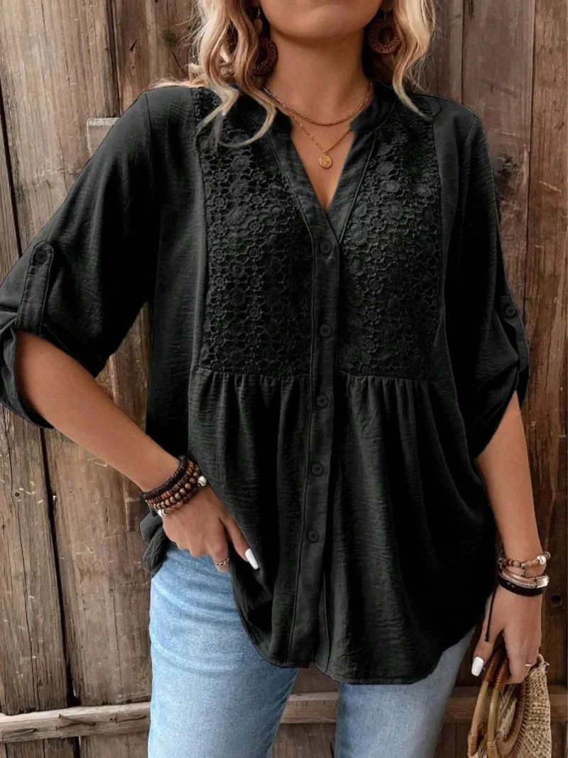 Noor – Blusa con escote en V y botones para Mujer - Imagen 5