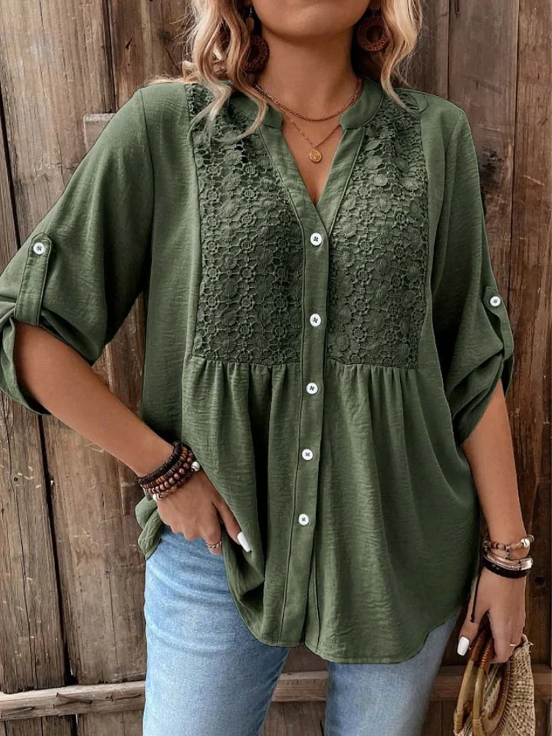 Noor – Blusa con escote en V y botones para Mujer - Imagen 4