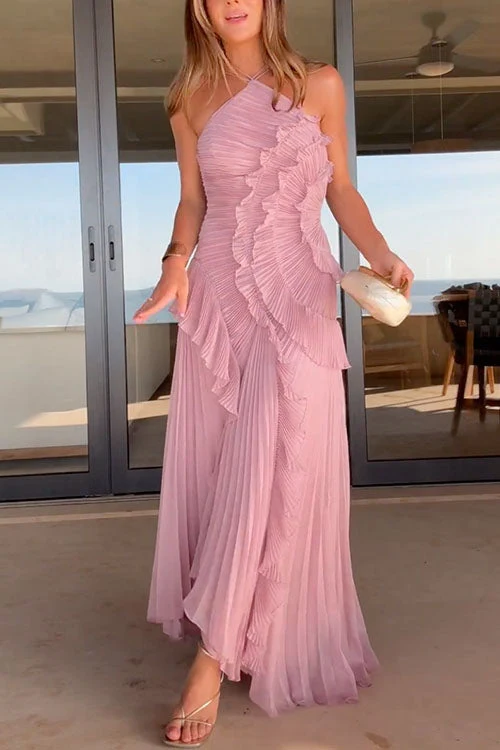 Rosé - Vestido Largo Plisado para Mujer - Imagen 8