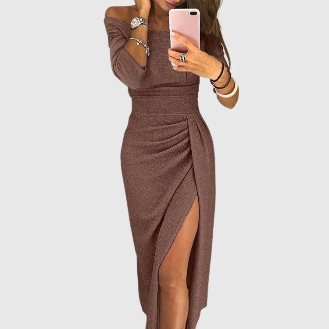 Isabeau | Elegante vestido maxi con cuello halter y ajuste fluido - Imagen 8