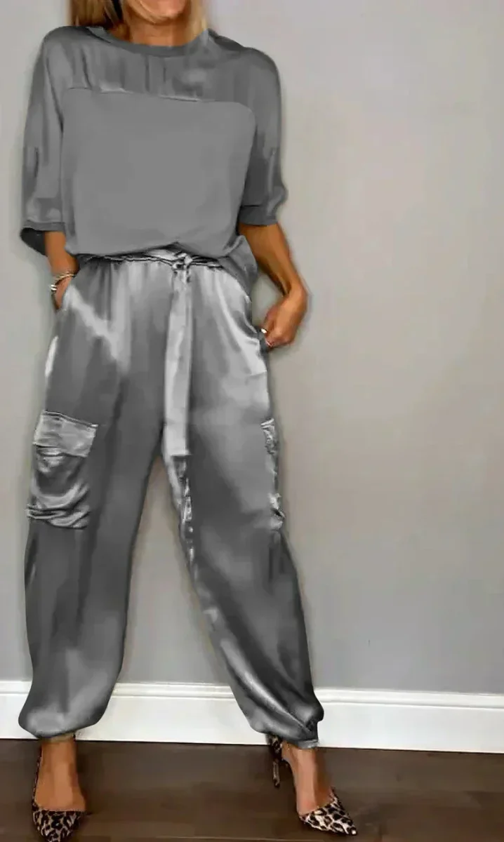 Bindi™ Conjunto elegante de camisa de media manga y pantalones informales - Imagen 6