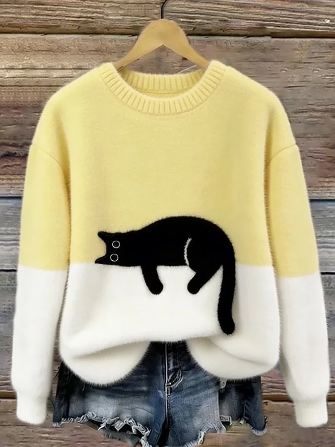Luna | Suéter Femenina con Gráfico de Gato - Imagen 7