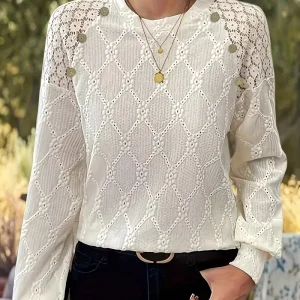 Livia – Blusa con patrón y mangas largas