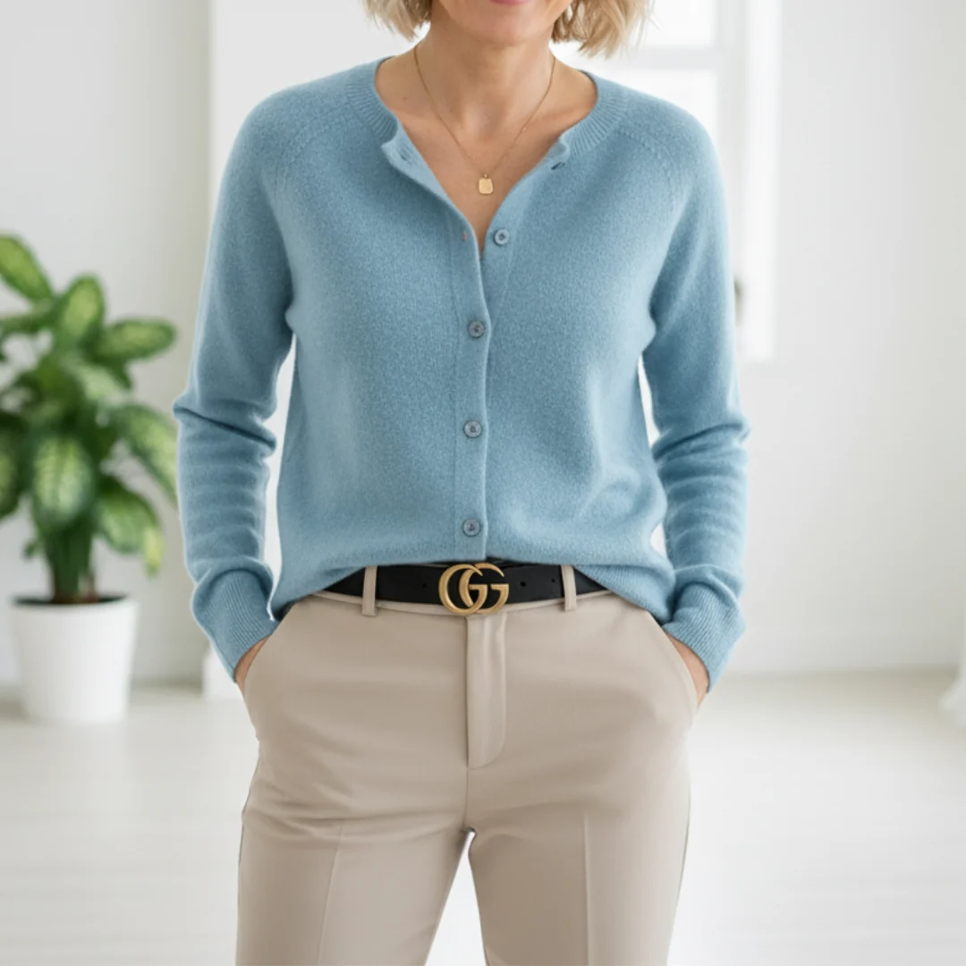 Anna | Suéter de lana merina para mujer con cuello O y botones - Imagen 5