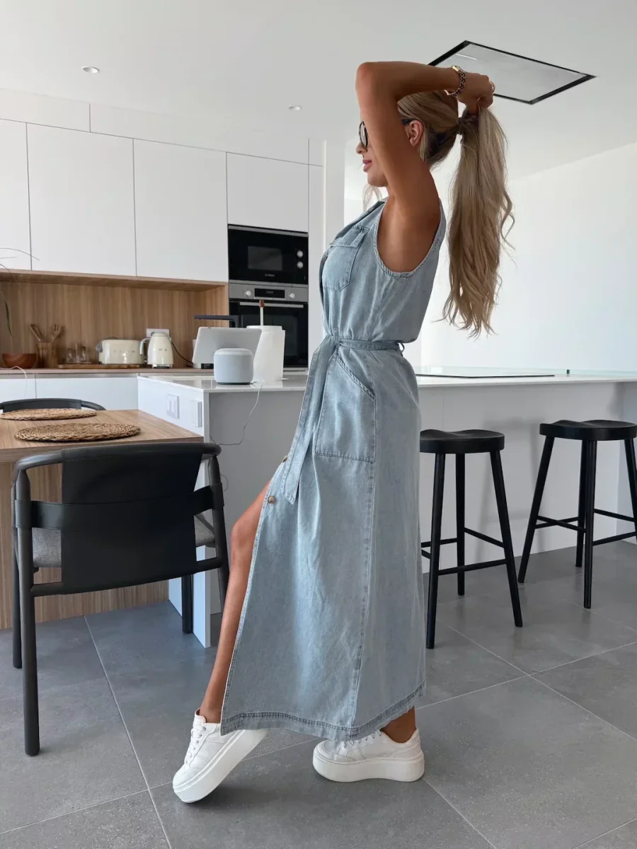 Isabelle | Maxi Vestido de Denim para Mujer - Imagen 3