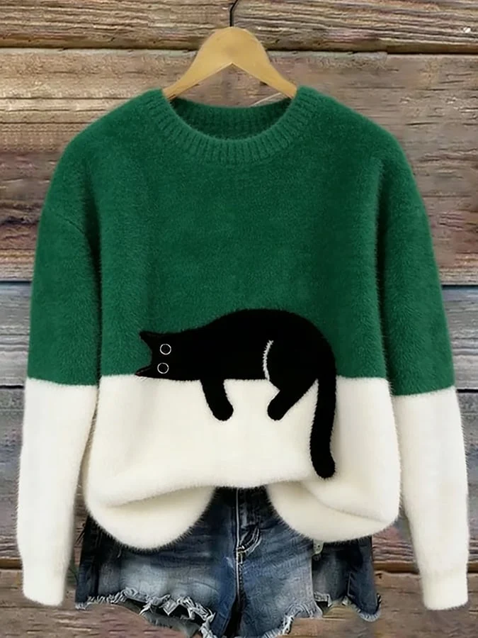 Luna | Suéter Femenina con Gráfico de Gato - Imagen 8