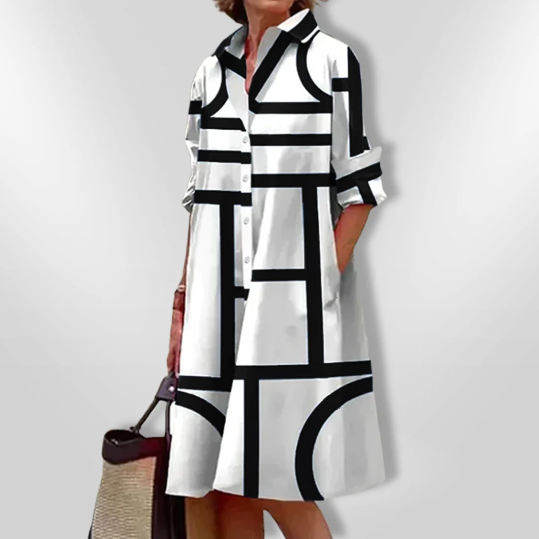 Helena | Vestido midi con estampado geométrico para Mujer - Imagen 7