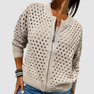 Desiré | Cárdigan de punto premium con cremallera para Mujer