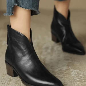 Lina - Botas elegantes de tacón de bloque hasta la rodilla para mujer