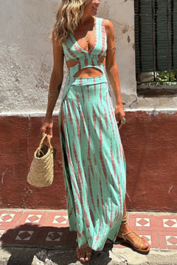 Bianca - Vestido de algodón con escote pronunciado y aberturas - Imagen 2