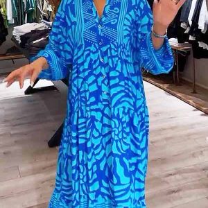 Mira | Vestido estampado con cuello en V (Casi agotado)