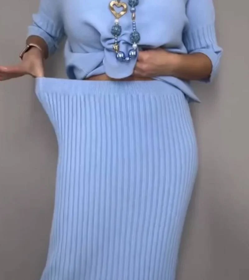 Debora | Conjunto de Punto con Falda de Canalé - Imagen 6