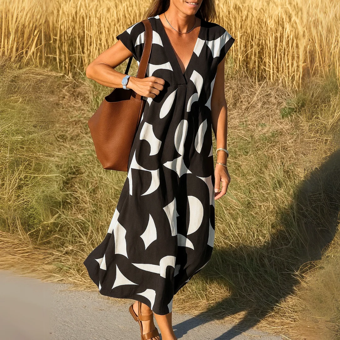 Valérie | Vestido fluido con escote en V para Mujer - Imagen 3