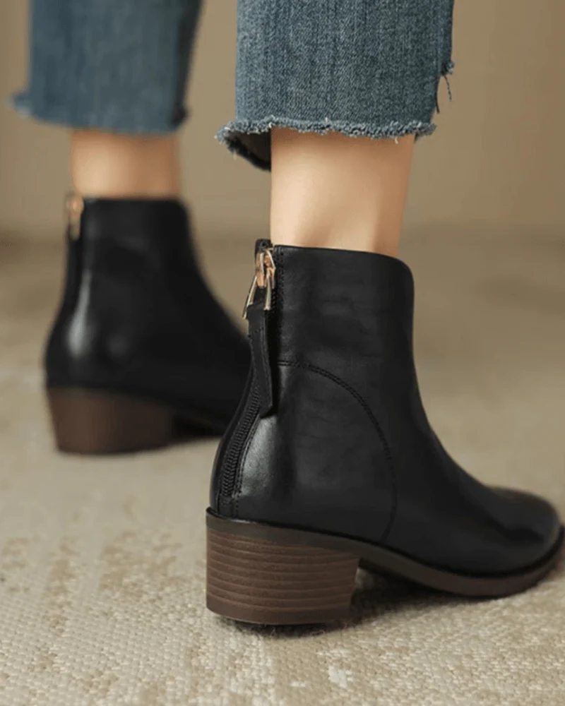 Lina - Botas elegantes de tacón de bloque hasta la rodilla para mujer - Imagen 3