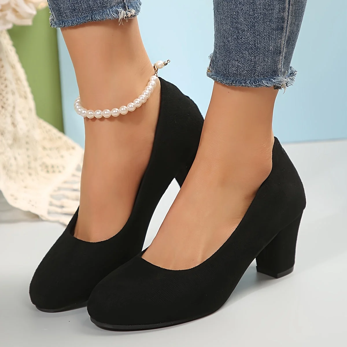 Laure™ – Zapatos de punta ancha con tacón estable para una comodidad sin dolor - Imagen 3