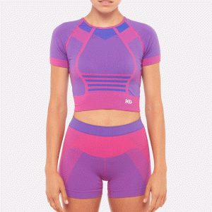 ATENA Crop top azul/fucsia