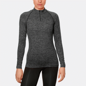 BOREAL Camiseta de manga larga con cremallera femenina gris