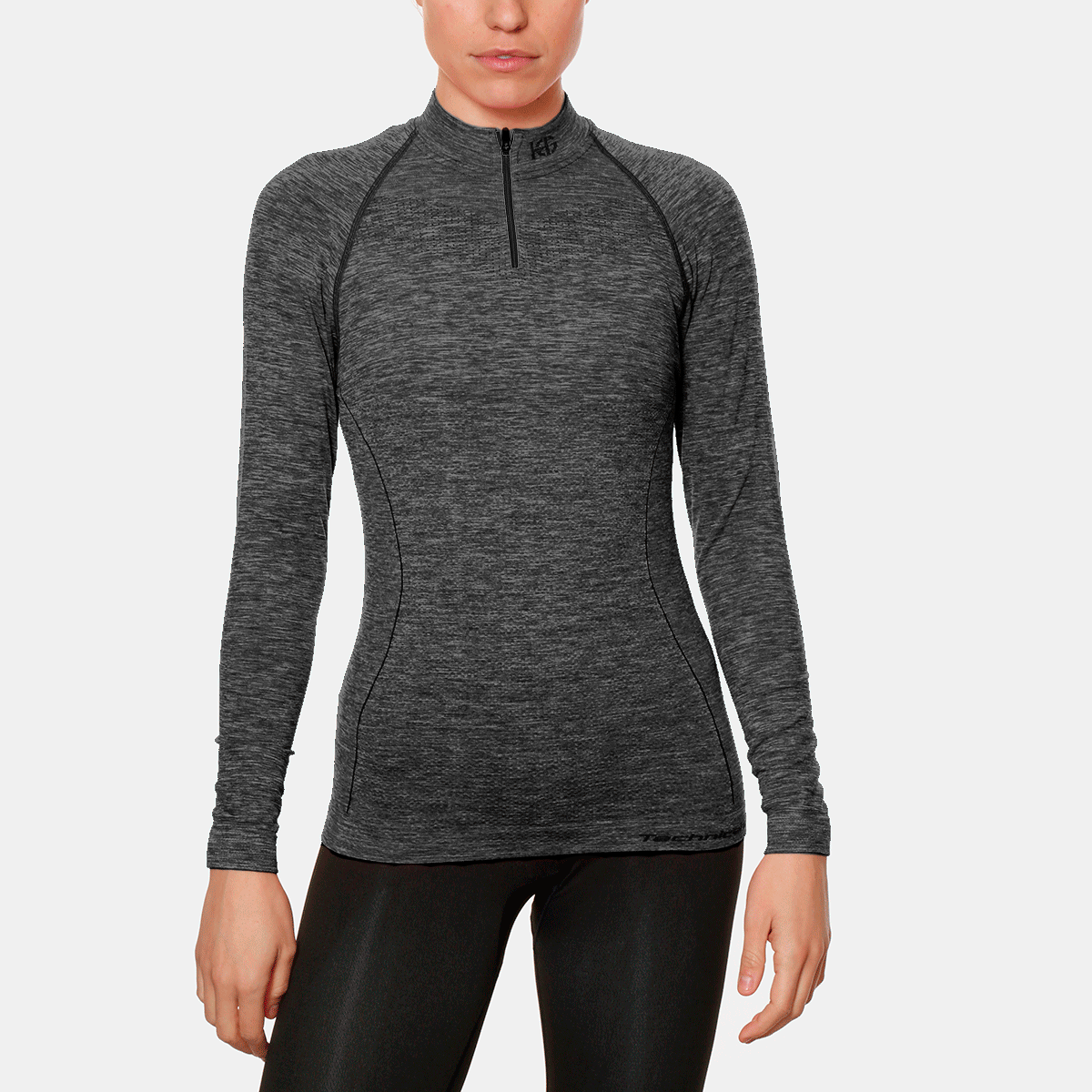 BOREAL Camiseta de manga larga con cremallera femenina gris - Imagen 2