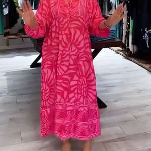 Inge™ | Vestido estampado con cuello en V