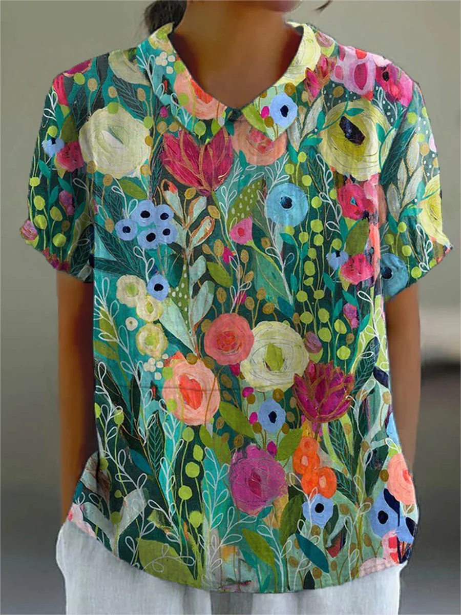 Daisy | Camisa Floral Acuarela para Mujer - Imagen 2