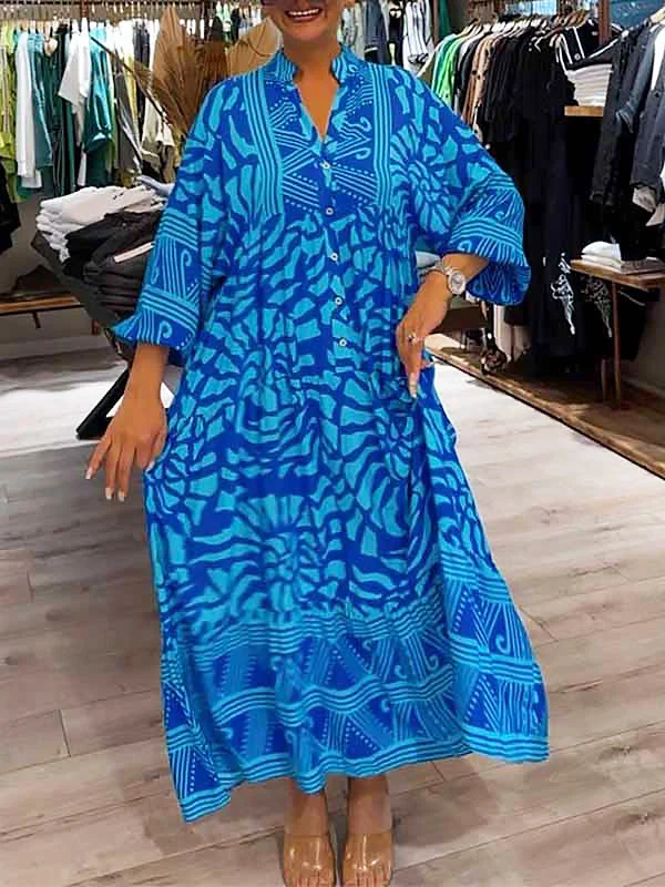Mira | Vestido estampado con cuello en V (Casi agotado) - Imagen 3
