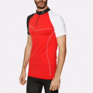 VOLTA Camiseta de manga corta con fibra de carbono rojo