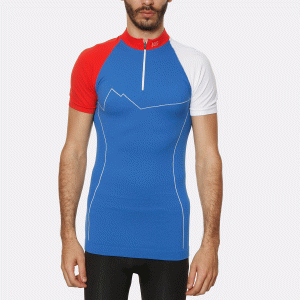 VOLTA Camiseta de manga corta con fibra de carbono azul