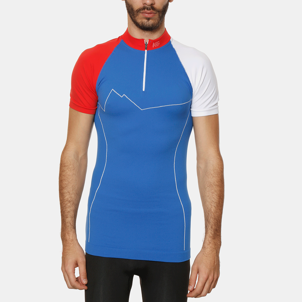 VOLTA Camiseta de manga corta con fibra de carbono azul