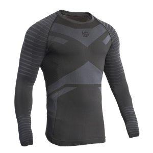 GRIMSEY Camiseta masculina de manga larga con fibra de carbono gris