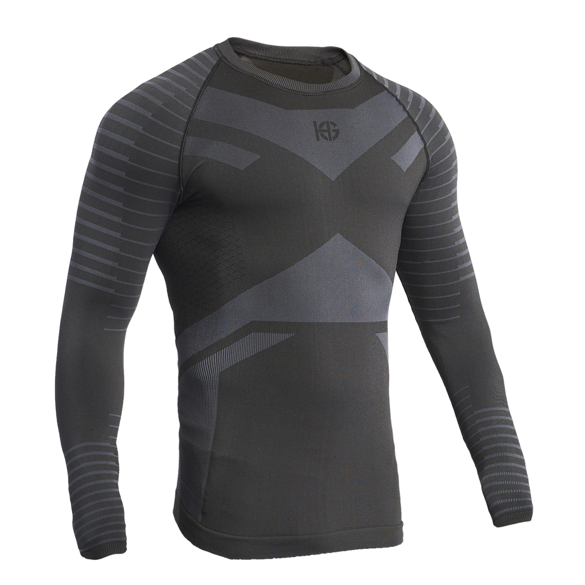 GRIMSEY Camiseta masculina de manga larga con fibra de carbono gris