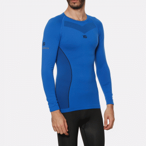 COAL Camiseta masculina de manga larga con fibra de carbono azul