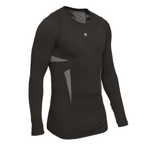 PALMER Camiseta masculina de manga larga con fibra de carbono negro