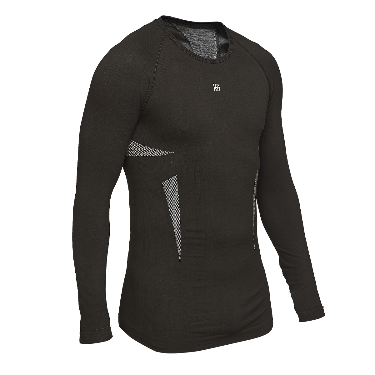 PALMER Camiseta masculina de manga larga con fibra de carbono negro - Imagen 2