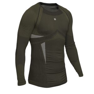PALMER Camiseta masculina de manga larga con fibra de carbono verde