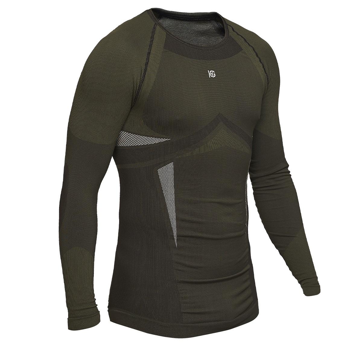 PALMER Camiseta masculina de manga larga con fibra de carbono verde