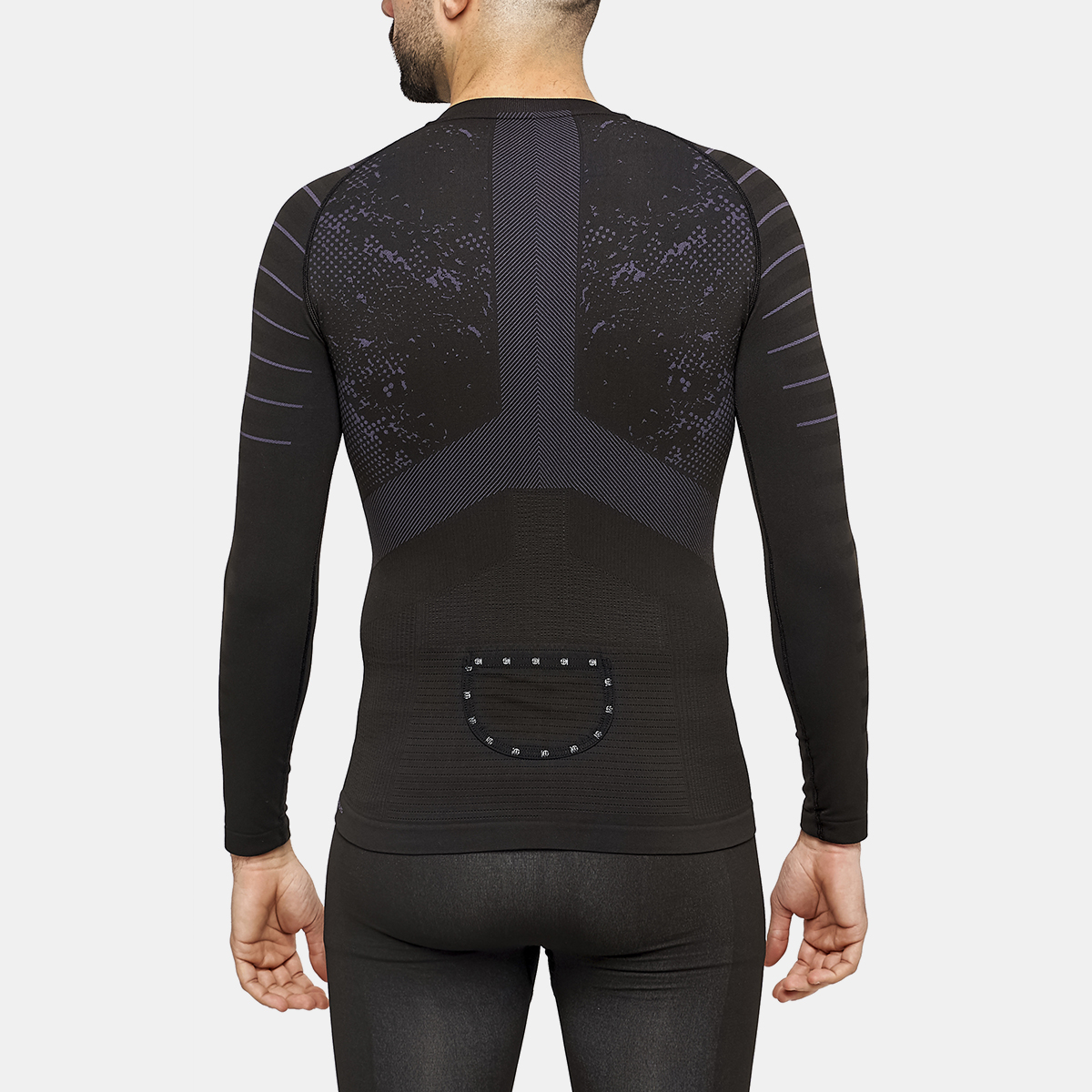 JET Camiseta masculina de manga larga con fibra de carbono negro - Imagen 3