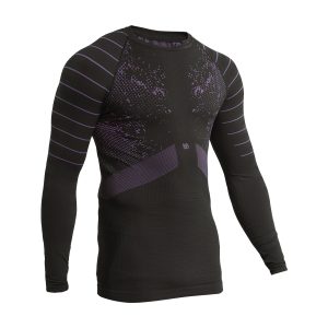 JET Camiseta masculina de manga larga con fibra de carbono negro