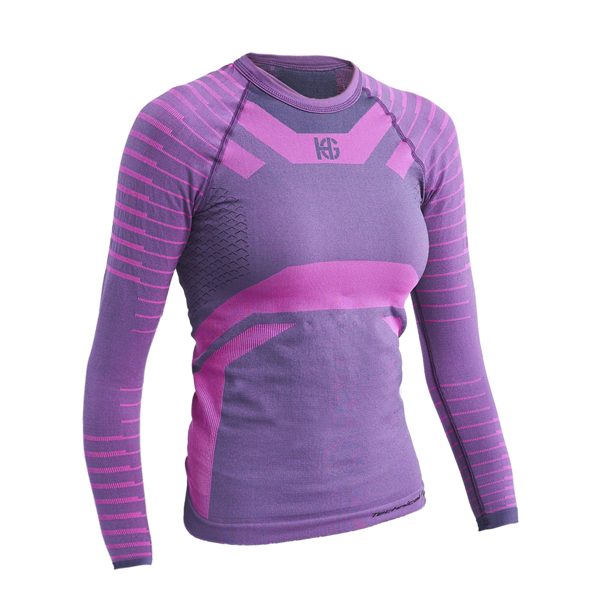 GRIMSEY Camiseta femenina de manga larga con fibra de carbono fucsia - Imagen 2