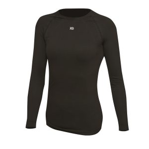 PALMER Camiseta femenina de manga larga con fibra de carbono negro